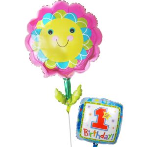 ニコニコフラワーのファーストバースデー【1才の誕生日のバルーン電報・男の子】