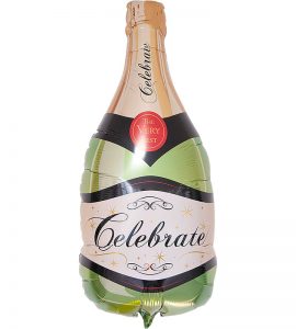 大きなシャンパンとキラキラスター【お祝いやパーティーのバルーン電報・装飾】