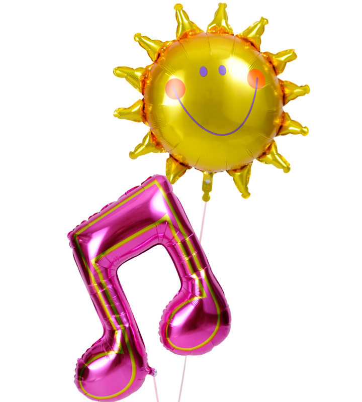 大きな太陽と音符【お祝いやパーティーのバルーン電報・装飾】