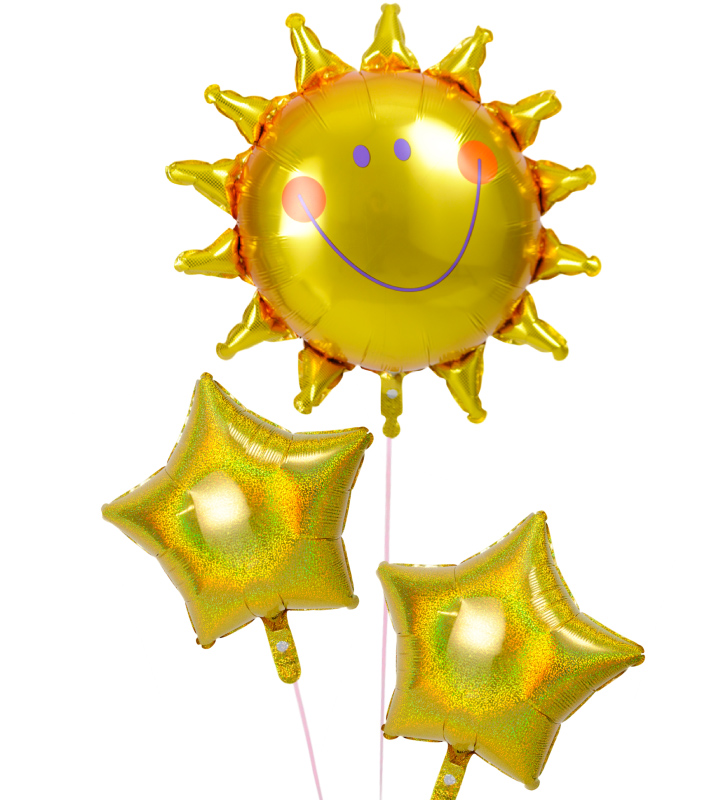 大きな太陽ときらきらスター【お祝いやパーティーのバルーン電報・装飾】