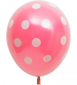 ピンクハートとピンクドットとプチハートの5連ブーケ【お祝いやパーティーのバルーン電報・装飾】