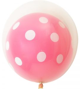 ピンクドットとパープルドットの6連ブーケ♪　どんなシーンでもOK♪お祝いブーケ【お祝いやパーティーのバルーン電報・装飾】
