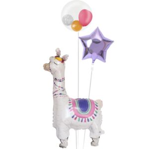 ガーリーインサイダーとラベンダースター、夢見るアルパカ【お祝いやパーティーのバルーン電報・装飾】