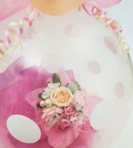 ピンク系アレンジメントのラッピングバルーン【お祝いやパーティーのバルーン電報・装飾】