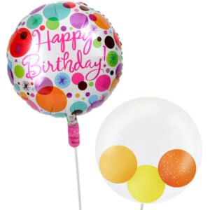 かわいいぷちハート＆スマイルと華やかドット【誕生日のバルーン電報】