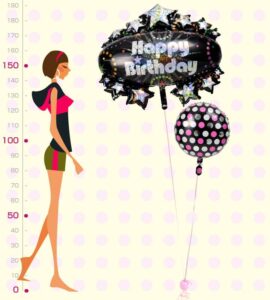 大人キラキラバースデーと大人ドット【誕生日のバルーン電報】