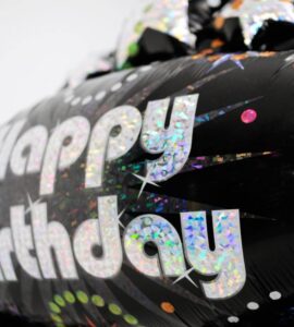 大人キラキラバースデーと大人ドット【誕生日のバルーン電報】