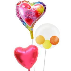 ダブルハート＆プチハート【誕生日のバルーン電報】