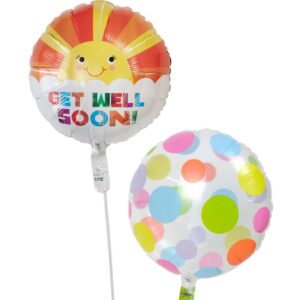 イエローフラワーとほんわかドット【お見舞いのバルーン電報】