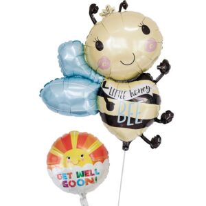 ミツバチとイエローフラワー【お見舞いのバルーン電報】