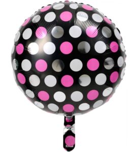 大きなブラックの8分音符とピンクスター、大人ドット【ピアノやバレエの発表会のバルーン電報】