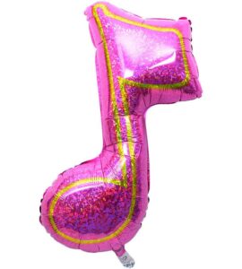 大きなピンクの8分音符とラベンダーハート、マゼンタハート【ピアノやバレエの発表会のバルーン電報】