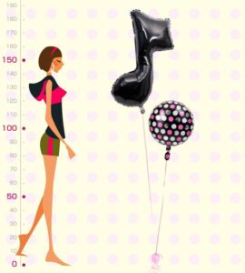 大きなブラックの8分音符と大人ドット【ピアノやバレエの発表会のバルーン電報】