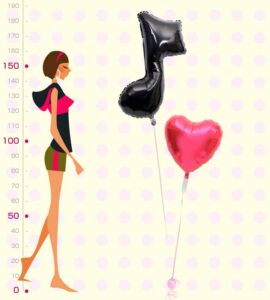 大きなブラックの8分音符とレッドハート【ピアノやバレエの発表会のバルーン電報】