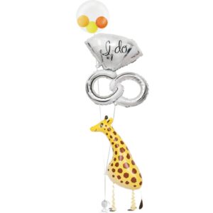 きりんとぷちスマイル、ウェディングリング【結婚式のバルーン電報】