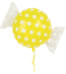 ウェディングリングとグリーンキャンディー、ピンクドット、マゼンタハート、イエローキャンディー【結婚式のバルーン電報】