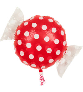 ウェディングリングとレッドキャンディー、ライトブルースター、マゼンタハート、オレンジキャンディー【結婚式のバルーン電報】