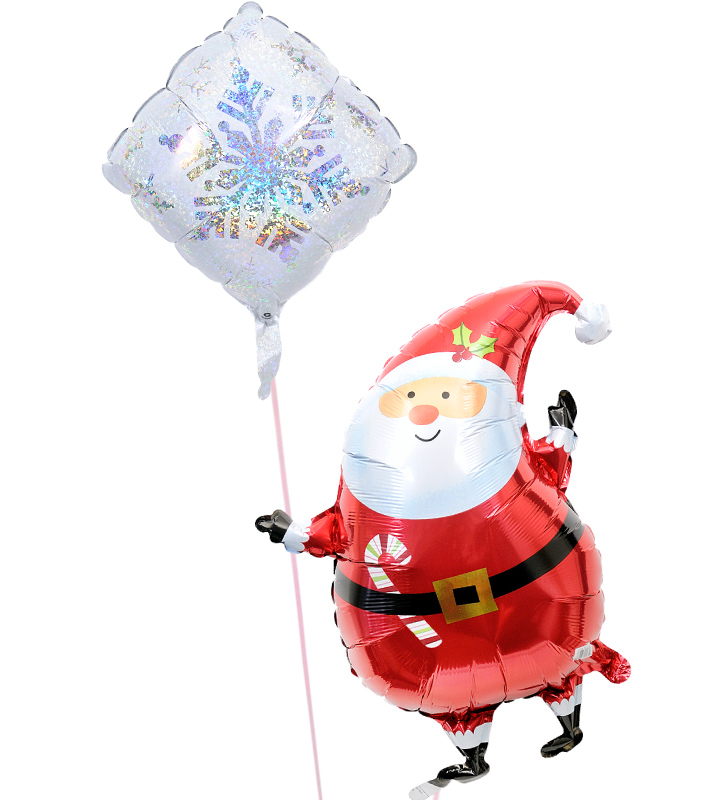 雪の結晶とサンタクロース【クリスマスのバルーン電報】