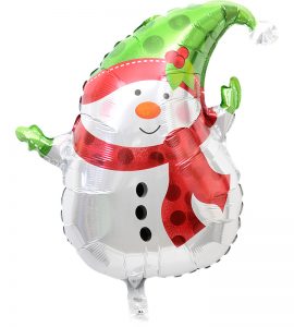 雪の結晶とスノーマン、グリーンクリスマス、レッドクリスマス【クリスマスのバルーン電報】